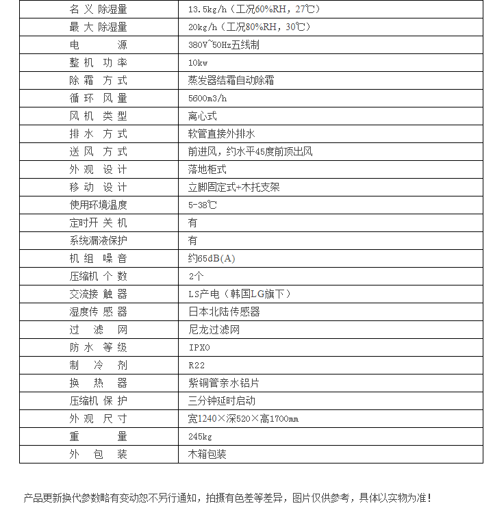 HJ-8480H焊條庫防潮除濕機(jī)參數(shù)表